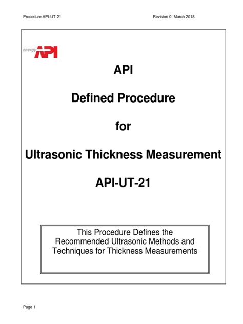 ut thickness measurement procedure pdf